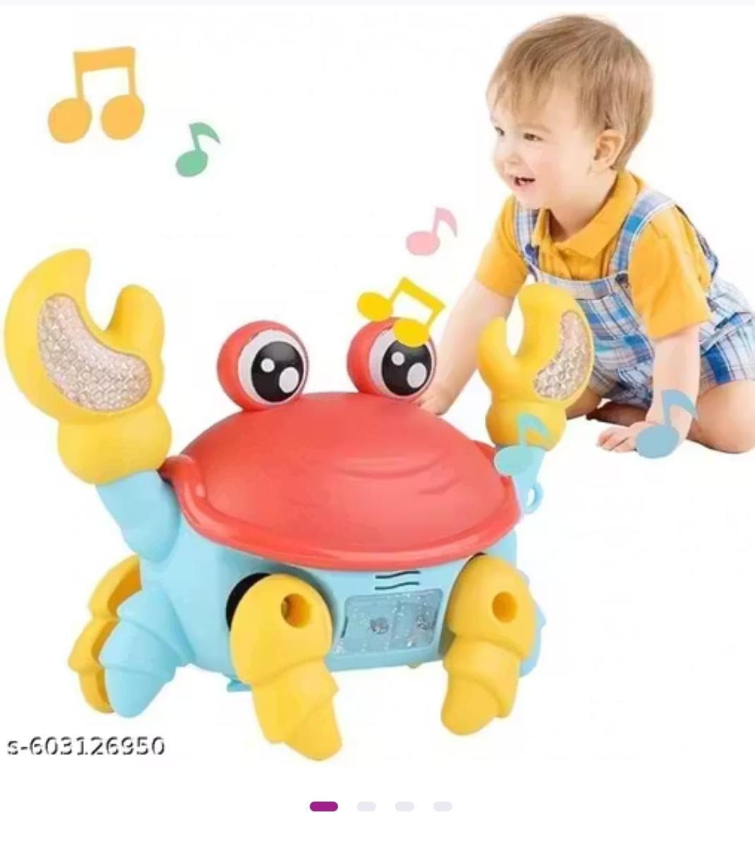 Crawling Crab Infant Tummy Time Toys | Kids Electronic Musical Light up Toy with Automatically Obstacle Avoidance Induction