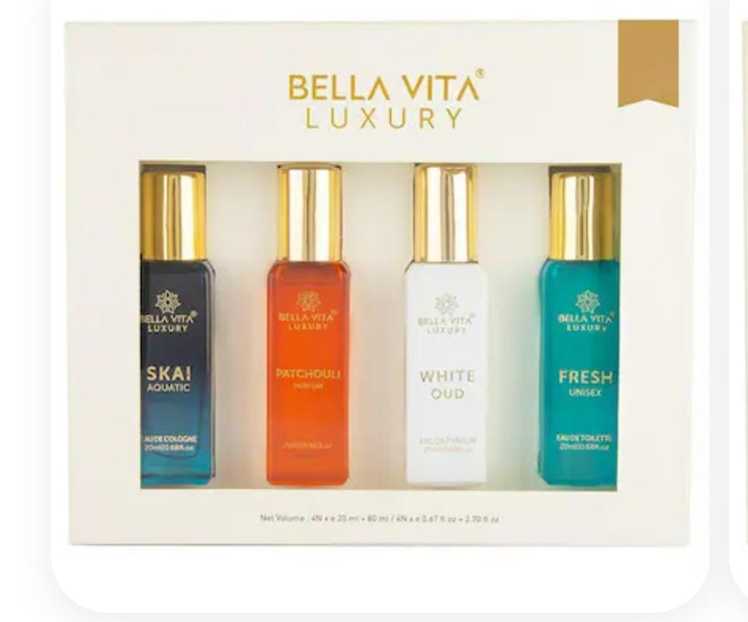 Bella Vita Luxury Long Lasting Unisex Perfume Gift Set | 4x20ml Perfume for Man & Woman