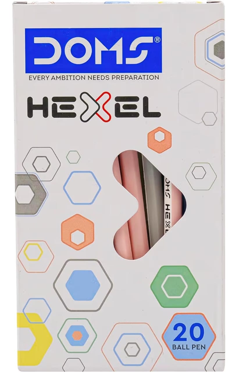 DOMS HEXEL PEN BLUE 20 PCS BOX