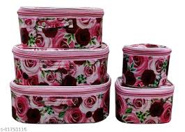 SPMART (Set of 5) Fashionable Rose , Storage Case JEWELRY KIT Vanity Box