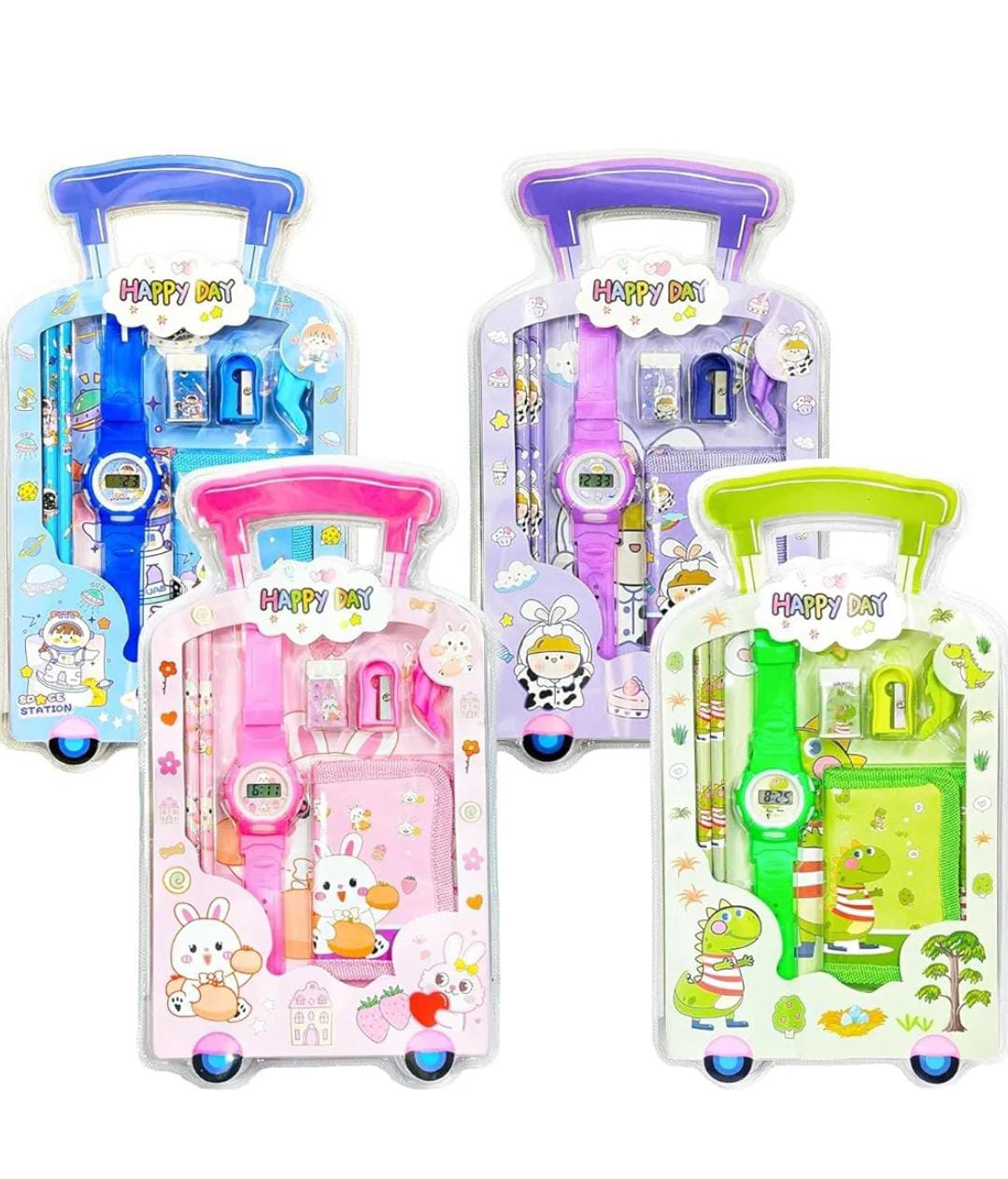 7 Item Cute Stationery Gift Set with School Supply Kit, D