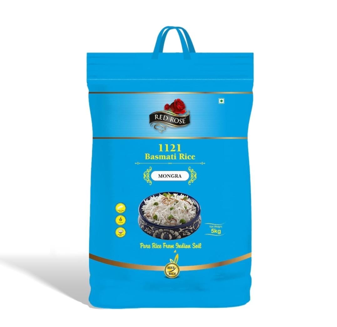 RED ROSE MONGRA BASMATI RICE, 5 KG