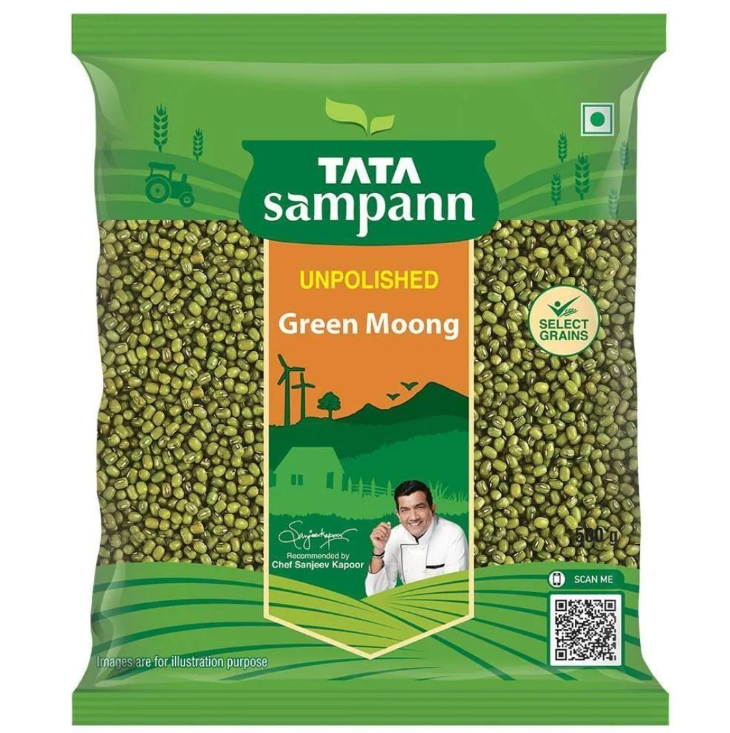 Tata Sampann Unpolished Green Whole Moong 500 g